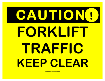 Caution Forklift Traffic Sign