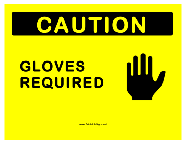 Gloves Required Sign