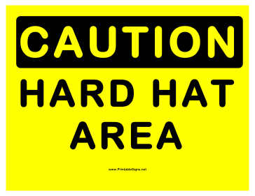 Caution Hard Hat Area Sign