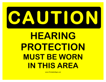 Caution Hearing Protection Sign