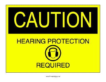 Hearing Protection Required Sign