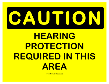 Caution Hearing Protection Required 2 Sign