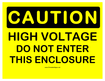 Caution High Voltage Sign