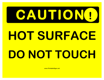 Caution Hot Do Not Touch Sign