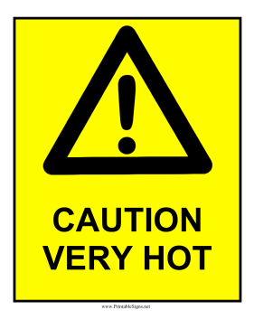 Caution Hot Water Sign