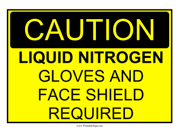 Caution Liquid Nitrogen Sign