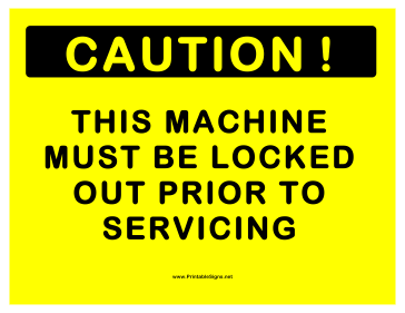 Lock Out Machine Sign