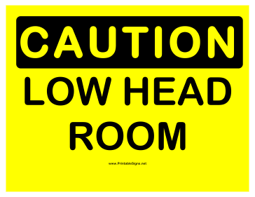 Caution Low Head Room Sign