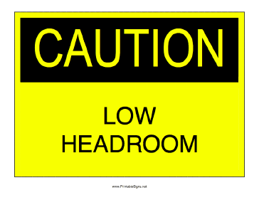 Low Headroom Sign