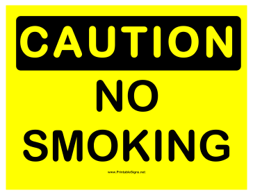 Caution No Smoking Sign