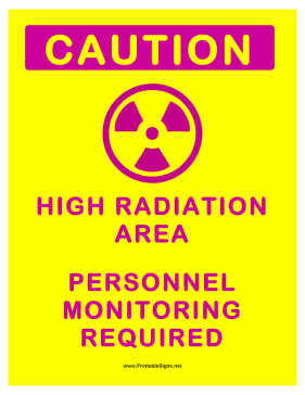 Personnel Monitoring Radiation Sign