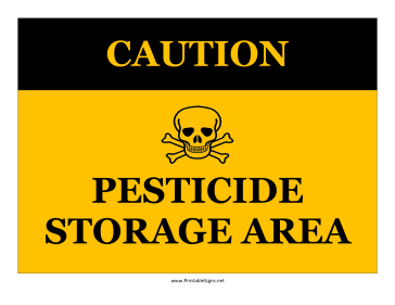 Caution Pesticide Storage Area Sign