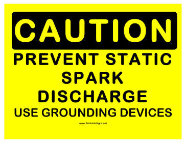 Caution Prevent Static Spark Sign