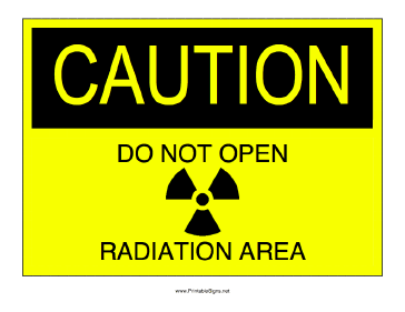 Radiation Area Sign