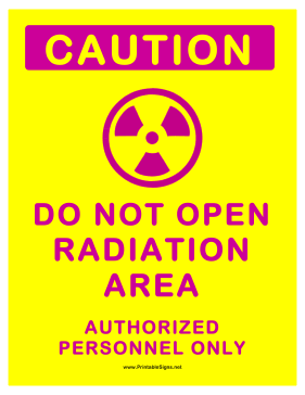 Radiation Area Sign