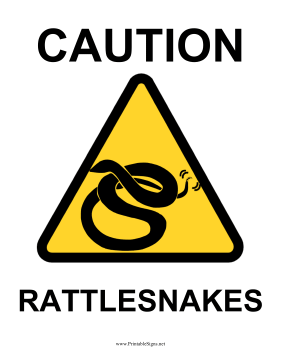 Caution Rattlesnakes Sign