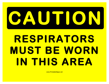 Caution Respirators Sign