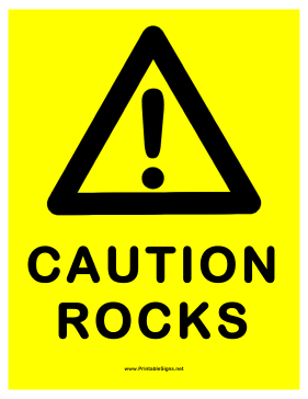 Rocks Warning Sign