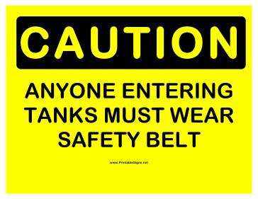 Caution Safety Belt Sign
