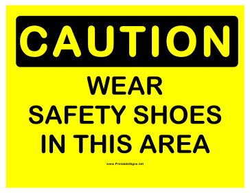 Caution Safety Shoes 2 Sign