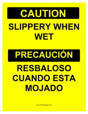 Slippery Bilingual Sign