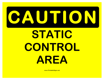 Caution Static Control Sign