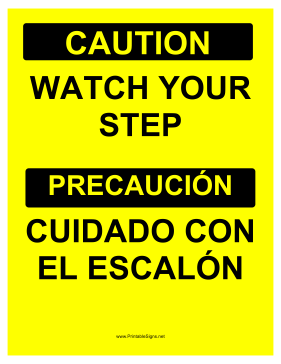 Watch Your Step Bilingual Sign