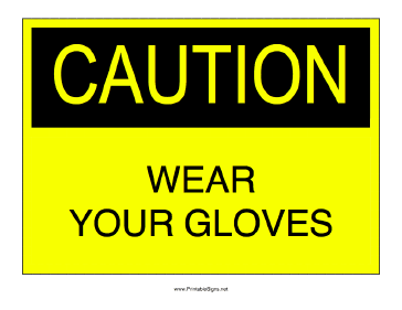 Gloves Required Sign