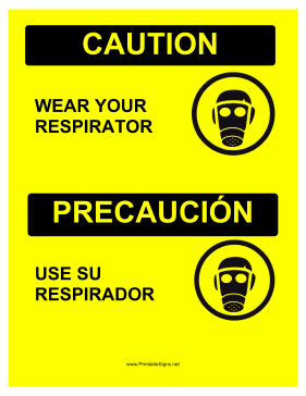 Wear Respirator Bilingual Sign