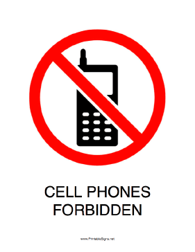 Cell Phones Forbidden Sign