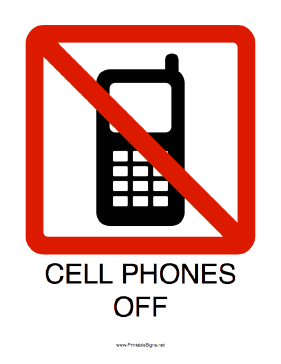 Cell Phones Off Sign