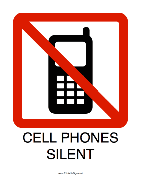 Cell Phones Silent Sign