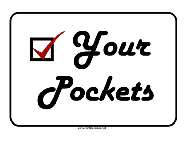 Check Pockets in Laundry Sign