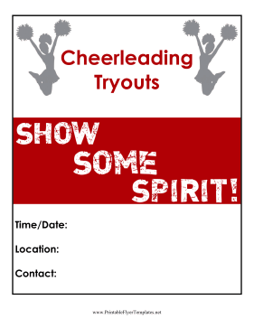 Cheerleading Tryouts Flyer Sign