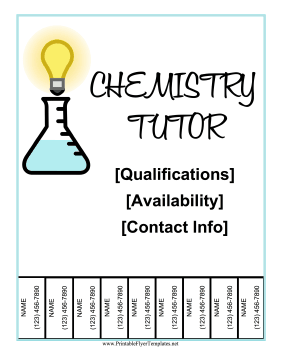 Chemistry Tutor Flyer Sign