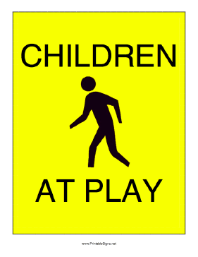 Children at Play Sign