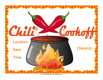 Chili Cook-Off Flyer Sign