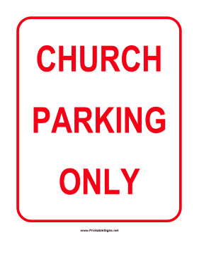 Church Parking Sign