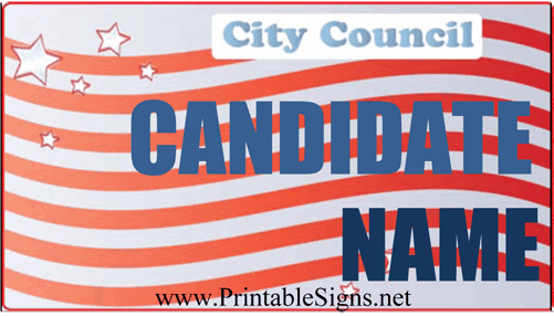 City Council Sign Palm Cards Sign