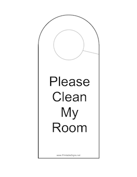 Clean Room Door Hanger Sign