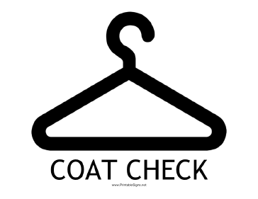 Coat Check with caption Sign