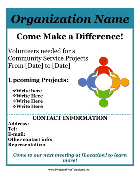 Community Service Flyer Sign