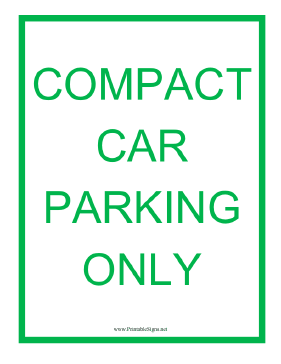 Compact Car Parking Sign