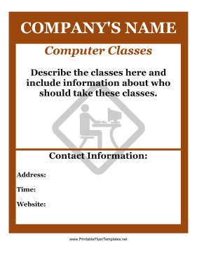 Computer Classes Flyer Sign