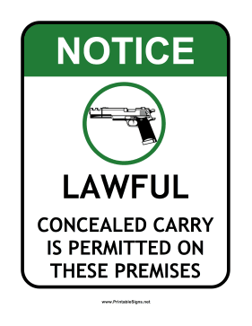 Concealed Carry Sign