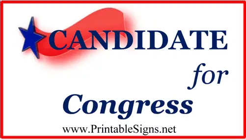 Congress Sign Palm Cards Sign