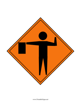 Construction Flagger Sign