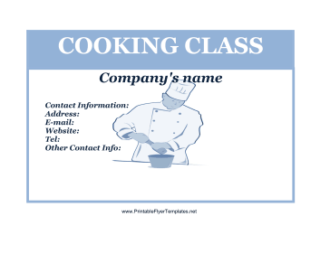 Cooking Class Flyer Sign