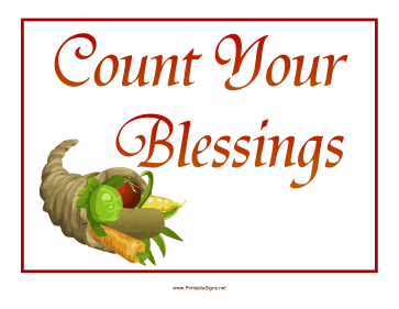 Count Your Blessings Sign