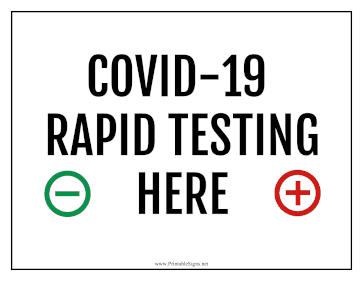 Covid Rapid Testing Sign